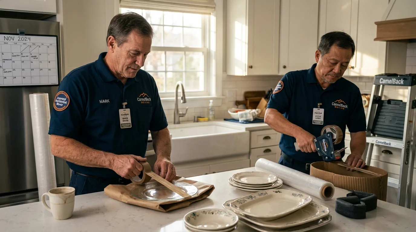 Professional crew packing kitchen dishware in Tazewell, VA